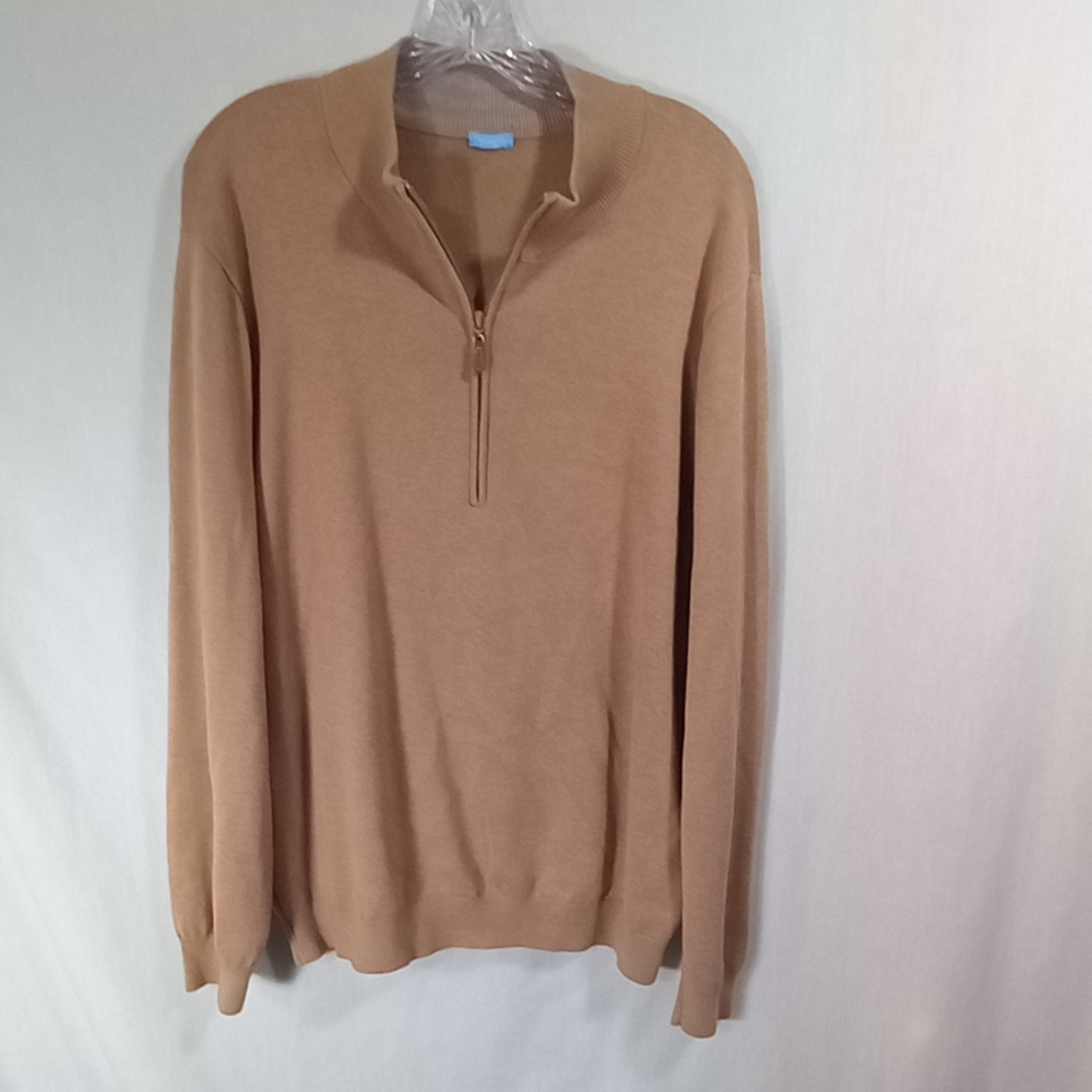 J.McLaughlin Men's Tan Half Zip Pullover Sweater Size XL